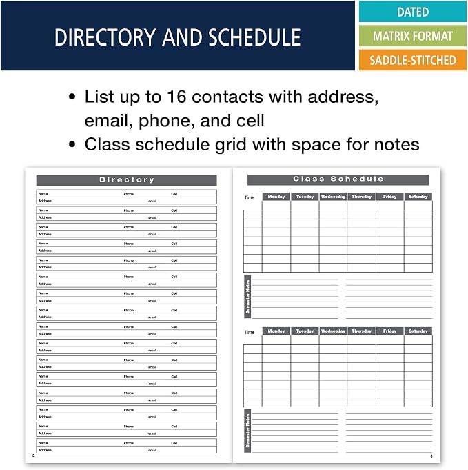 Elan Publishing Company Academic Calendar - 13 Months (July 2024 - July 2025) 7" X 10" Saddle-Stitched Dated for 2024-2025 Academic Year (Blue)
