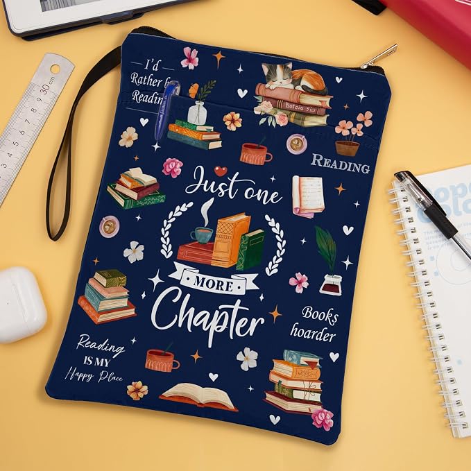 Book Sleeve for Book Lovers Waterproof Memory Fabric Book Sleeve with Zipper Reading Book Cover for Young Adults, Learning Supplies for Students, Gifts for Chritsmas Thanksgiving 11.2x8.3in