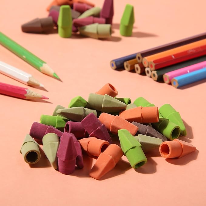 Mr. Pen- Pencil Erasers Toppers, 120 Pack, Late Harvest Color Scheme, Latex Free, No Smudge, Mr Pen Erasers for Pencils