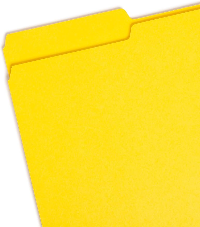 Smead Colored File Folder, 1/3-Cut Tab, Legal Size, Yellow, 100 per Box (17943)