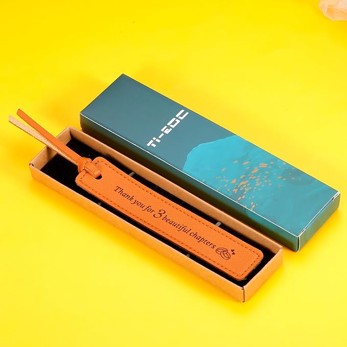 Leather Bookmark 3rd Anniversary Wedding Gift for Him & Her - Valentines & Idea