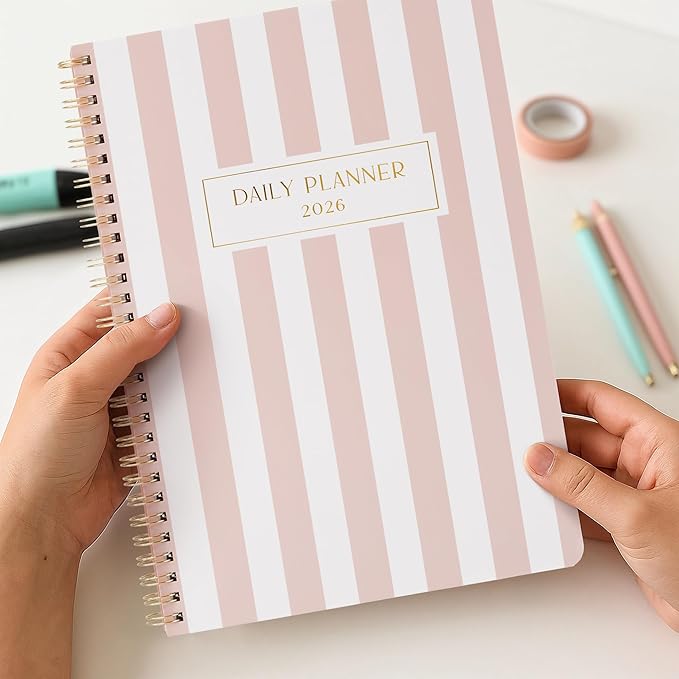 Beautiful 2026 Planner - 7" x 10" Daily Planner for Women or Men with Weekly & Monthly Spreads for Easy Planning - Perfect Calendar Book To Organize All Tasks and Boost Productivity