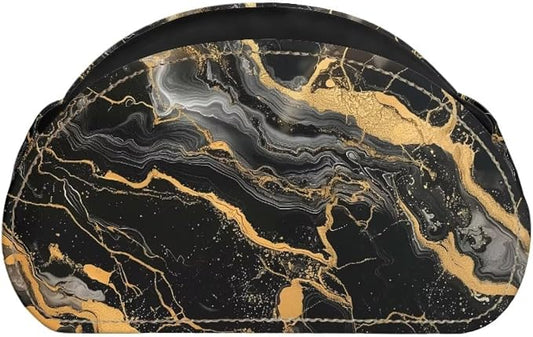 Marble Print Remote Control Holder with 5 Compartments, Lightweight Office Desk Organizers - Couch/TV Stand/Bedside Table/Home Theater Accessory - Desktop Caddy
