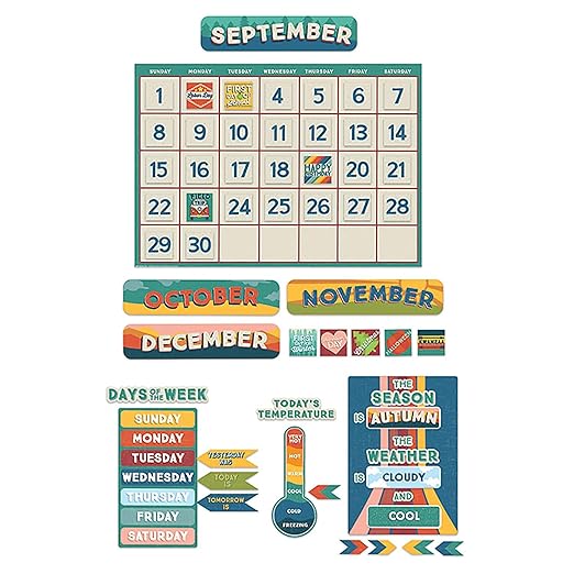 Eureka Adventurer Calendar Bulletin Board Set