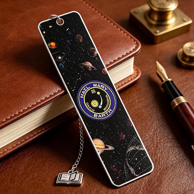 Project Hail Mary Double-Sided Metal Bookmark Jazz Hands Movie Fan Collection Gift Rocky Sci-Fi Book Lover Gift Book Accessory (Project Hail Mary)