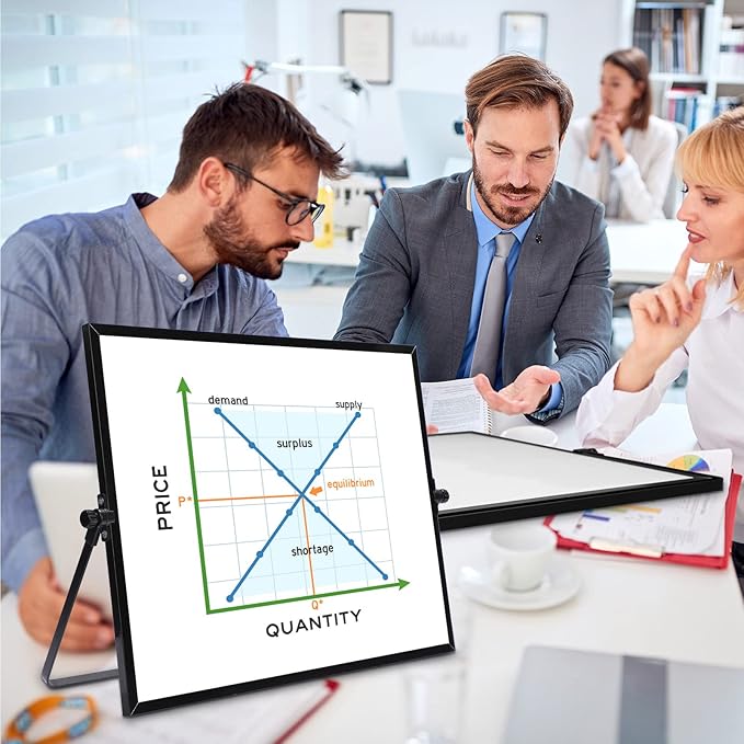 3 Pcs Dry Erase Whiteboard 16" x 12" Desktop Whiteboard Calendar Double Sided Magnetic White Board Dry Erase Board with Stand Portable Planning Panels for Home Office School to Do List (Black Frame)