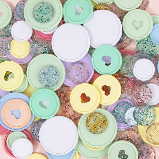 Craftelier - Plastic Glitter Disc S-Rings for Scrapbooking Binding for Planners, Agendas, Notebooks or Albums | Pack of 9 pcs. 25 mm Diameter - Turquoise Colour