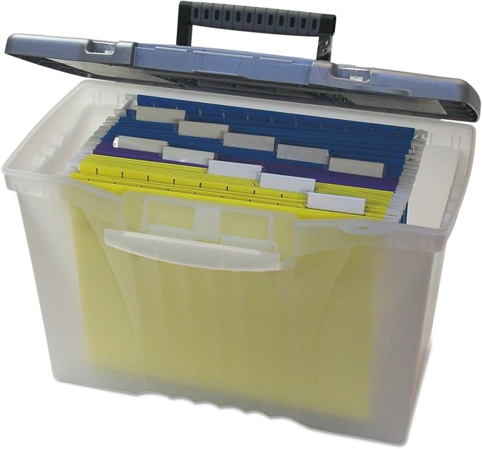Storex Portable File Box with Organizer Lid Legal/Letter