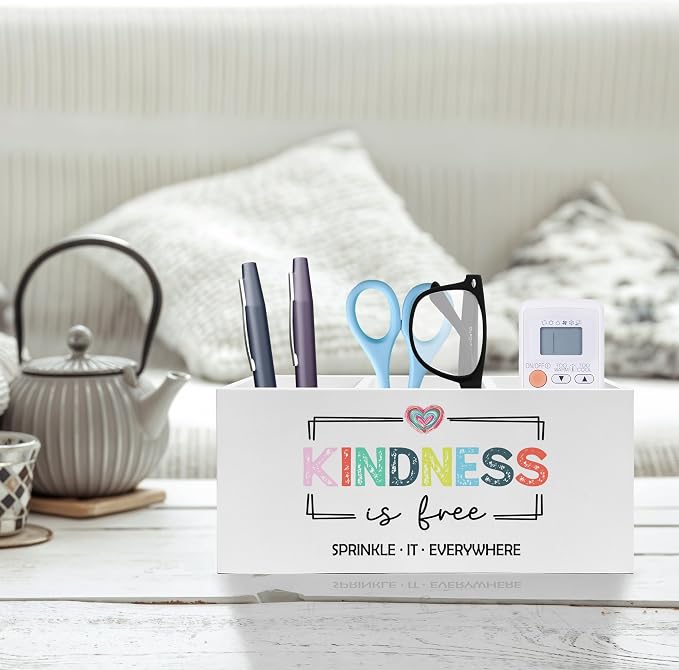 Inspirational Mental Health Wellness Pen Pencil Holder, Kindness Gifts, Colorful Positive Motivational Makeup Brush Toothbrush Holder for Home Office Dorm Desk Accessories
