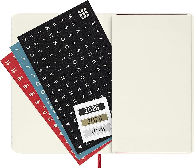 Moleskine Classic 12 Month 2026 Weekly Planner, Soft Cover, Pocket (3.5" x 5.5"), Scarlet Red, 144 pages