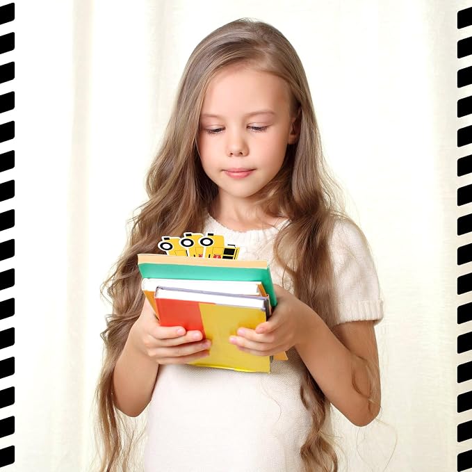 Eersida 48 Pieces Bookmarks Bulk for Kids 2 Styles Classroom Book Marks Cute Book Marks School Bus and Pencil Pattern for Students Back to School Gift Teacher Rewards Prizes First Day Party Favors