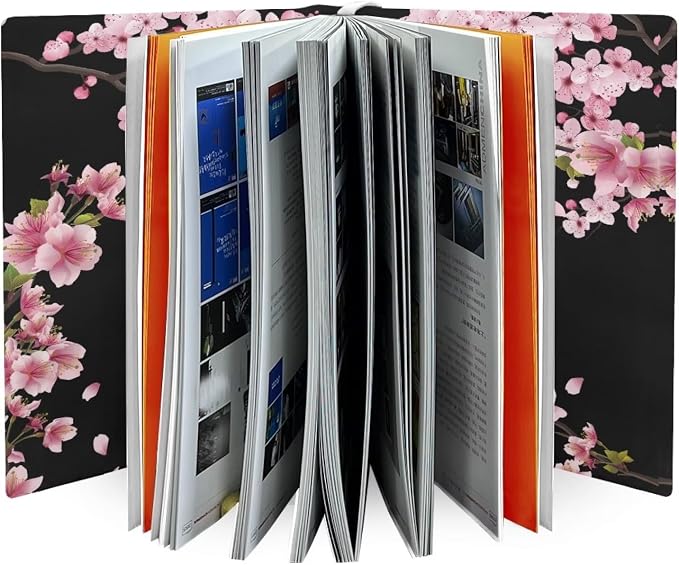 Dreaweet Cherry Blossoms Book Covers for Textbooks Hardcover Books,Green Paperback Book Cover Protector Stretchable Washable Book Sleeves for Women Book Lover