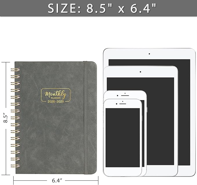 Monthly Planner 2026-2029 - 3 Year Monthly Planner from July 2026 to June 2029, 6.4'' x 8.5'', Calendar 2026-2029 with Tabs, Thick Paper