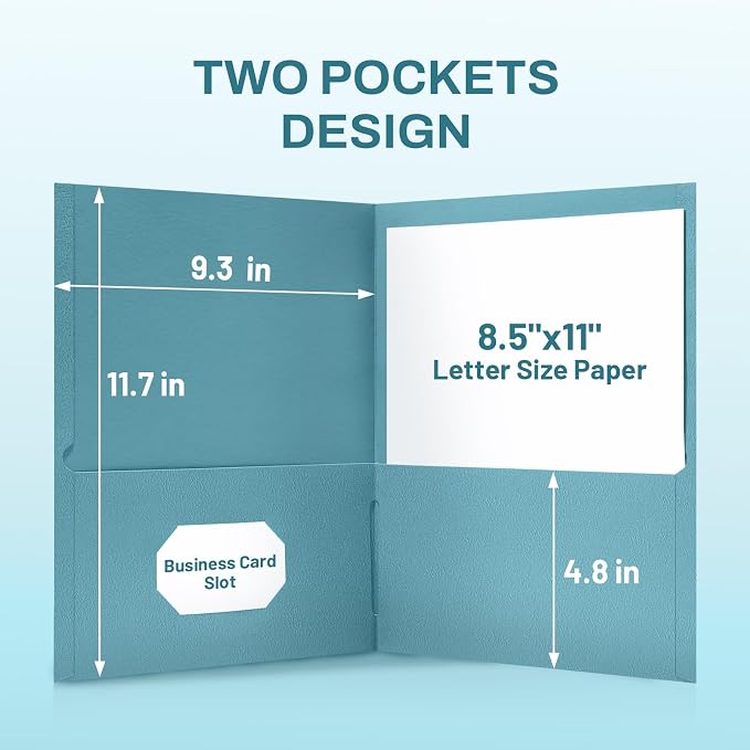 SUNEE Folders with Pockets(25 Pack, Retro Colors), 2 Pocket Folders Fit Letter Size Paper, Paper File Folder for School Office Home Bussiness