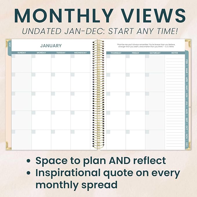 bloom daily planners Undated Chronic Illness Planner & Medical Journal - 12 Month Pain & Symptom Tracker, Mood & Medication Log, Appointment Organizer (7” x 9”)- You Are Stronger Than You Think