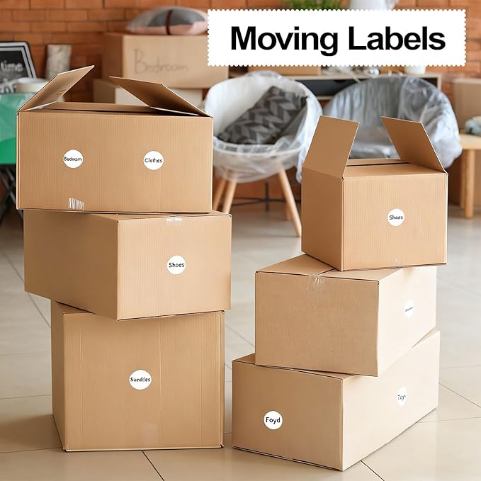 Dreecy 1400 PCS White Dot Stickers Round Coding Labels Circle Dots Labels Stickers Polka Circle Dot Stickers Label Sticker for Office,Classroom,Papers Etc 3/4 INCH 12121212