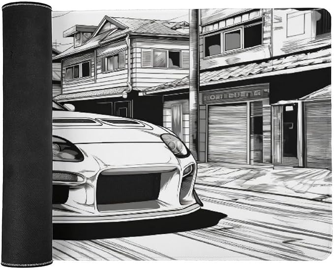 Large Mouse Pad JDM Car Sup Drifting Desk Mat Computer Accessories Gaming Office Organizers Supplies Decor Essentials Keyboard Pads for Desk Rubber 40x90cm
