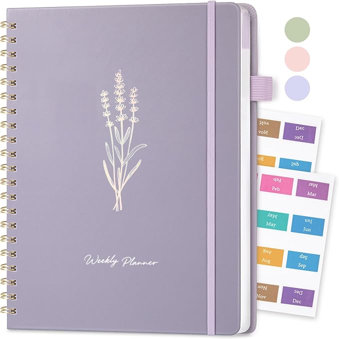 Oucaru Undated Weekly Planner, 8.5"x11", A4 Size To Do List Notebook with Goal & Habit Tracker Organizer, 52 Weekly Planner Notebook with Spiral Binding for Office Home School Supplies