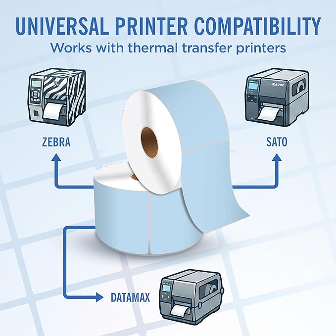4" X 6" Direct Thermal Shipping Labels | Blue | 1" Cores w/Perfs Easy Tear | Made in USA - Printer w/Ribbon Needed | Printing Label | 250 Labels | 250 Labels per Roll | 1 Rolls | Blank Labels