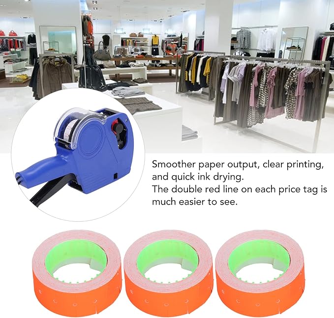 Pricing Labels, 30 Rolls 15000 Price Gun Labels for Mx-5500 M5500 White Price Marker Stickers Label Paper Tag Labels 21x12mm(Red)