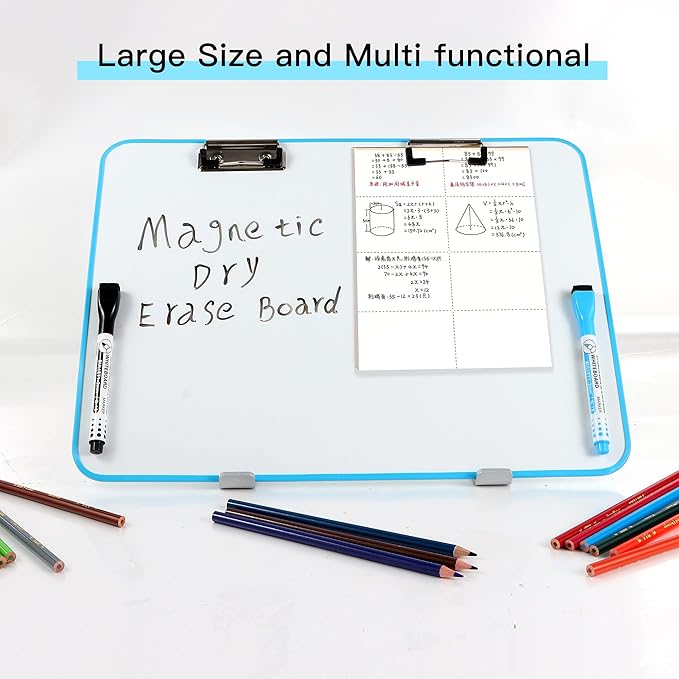 Slant Board for Writing16 x 12 Inch Adjustable Magnetic Whiteboard 20°-60° Slanted Clipboard Portable Workstation Sloped Surface for Writing Reading Drawing (Package Without Pencils)