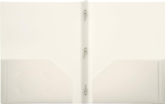 Lion 2-Pocket Plastic Folder with Fasteners, Clear, Pack of 4 (92310-CR-4P)
