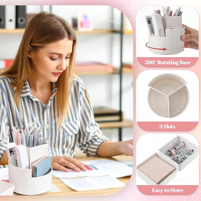 Kosiz 27 Pcs Black White Desk Accessories Gift for Aesthetic Desk Organizer Neutral Office Supplies Pen Holder Stapler Binder Sticky Notes Paper Clips Scissor Staples for Back to School(Fashion)