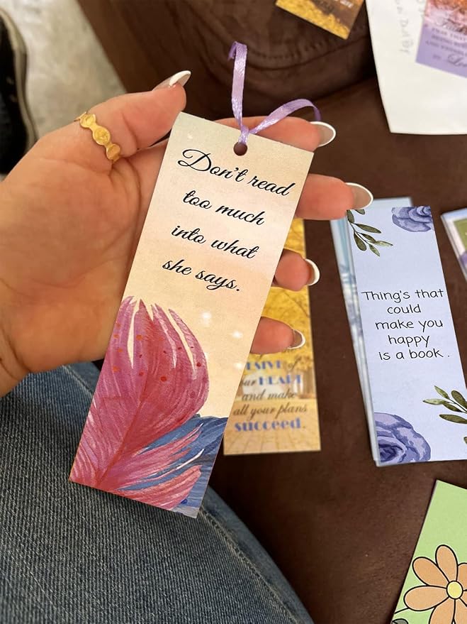 30 PCS Aesthetic Paper Bookmarks for Reading,Romantic Funny Bookmark for Women Book Lovers,Reading Page Markers Students Teachers School Supplies