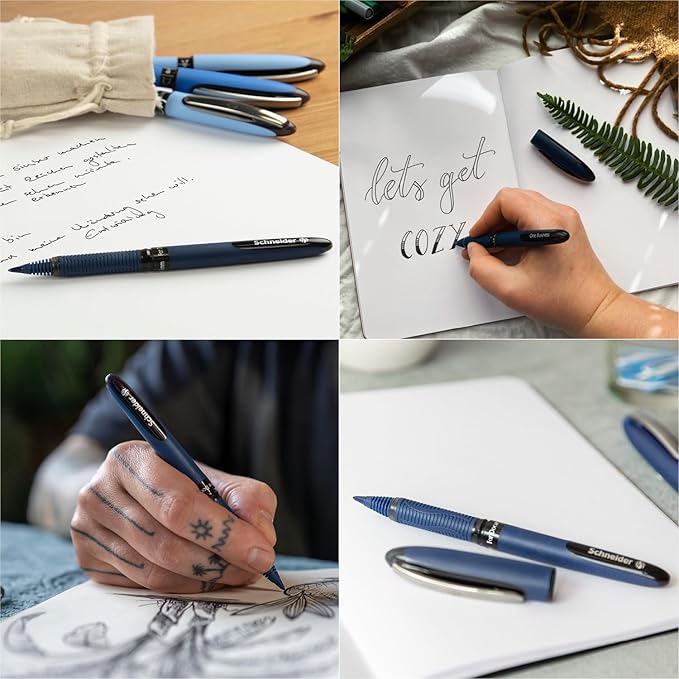 Schneider One Business Rollerball Pen, 0.6 mm Ultra-Smooth Tip, Blue Barrel, Blue Ink, Blister Pack of 1 Pen (78303)