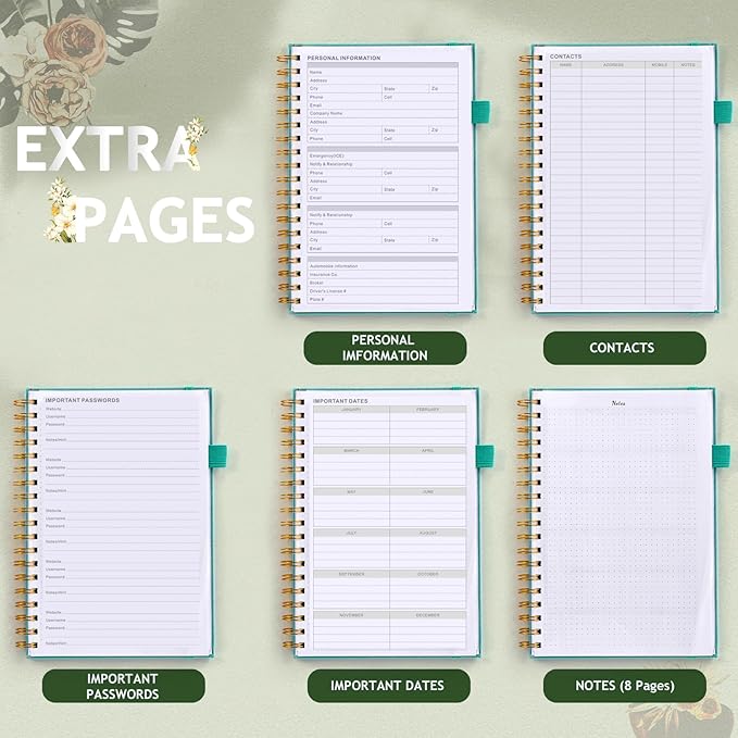 JUBTIC Monthly Planner Undated 7"x10", 30- Month To Do List Notebook For Women or Men, Large Size Hardcover Appointment Book Calendar Planner Organizes Your Task to Boost Productivity, 2025-2027, Green