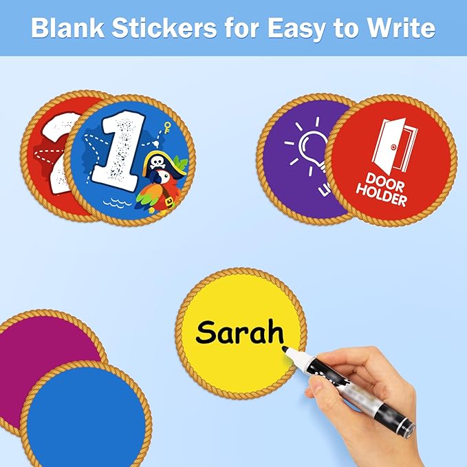 WaaHome Line Up Spots for Classroom Floor - Treasure Theme Floor Number Stickers 1-36 for Classroom Lining Removable Line Up Stickers Dots Decals for Preschool Elementary School Supplies