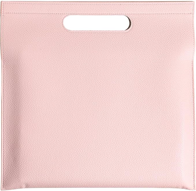 Premium PU Leather Waterproof Document Organizer - Spill-Resistant, Easy to Clean, Multi-Color Options, 13.34x12.56in, Ideal for Students & Professionals (Pink)