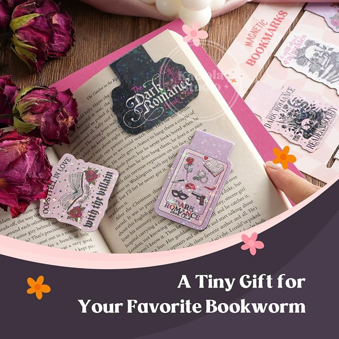 Kaciola Studio 12PCS Glittery Magnetic Bookmarks for Women, Dark Romance Theme Funny Magnetic Bookmarks, Magnets Cute Book Marks for Book Lovers Gifts, Cute Gifts for Romance Reader Friends Girls