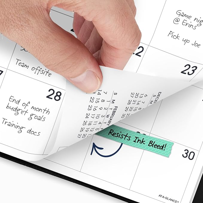 AT-A-GLANCE 2027 Planner, Monthly, 13-Month Jan-Jan, 7" x 10", Unruled Daily Blocks, Embossed Cover, Black (704320527)