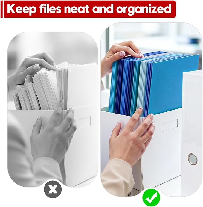 100 Pack 2 Pocket Folders, Letter Size 8.5" x 11" Folders with Business Card Slot, Durable Paper Bulk File Folders for Office, School, Presentation Home and Business Use, Blue Assorted