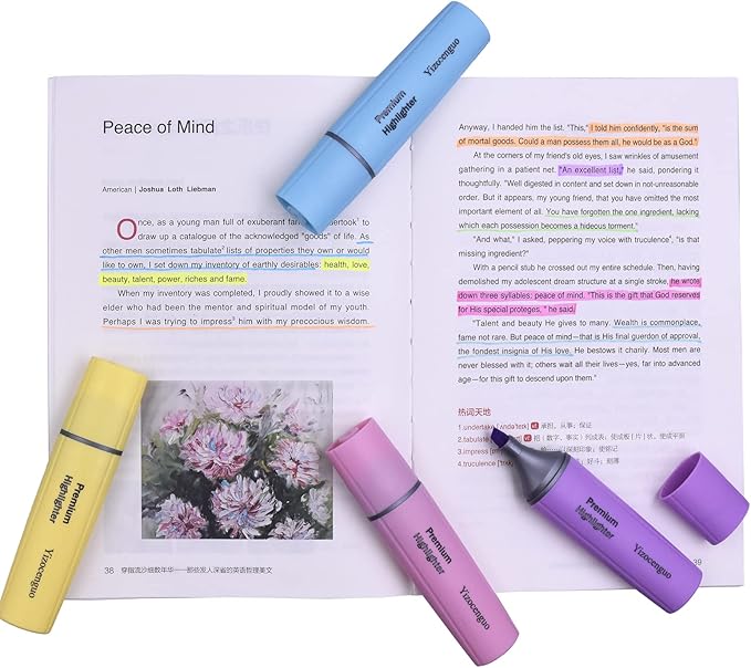 Highlighters Assorted Colors, 12 Colors with Base, Bible Highlighter, Aesthetic Highlighters, Chisel Tip Marker Pen, for Office School Supplies