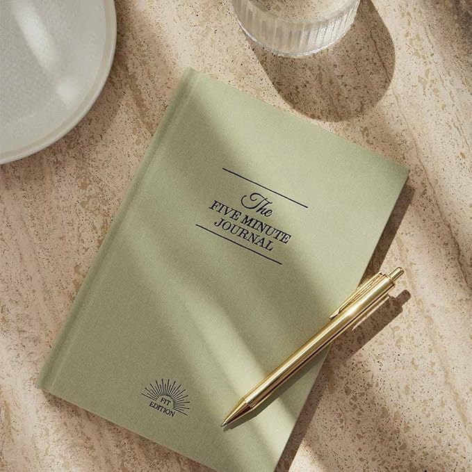 Intelligent Change Five Minute Journal Health & Fitness Edition for Women & Men, Wellness Log Book Planner with Habit Tracker, Water Intake, Daily Gratitude, Affirmations Prompts