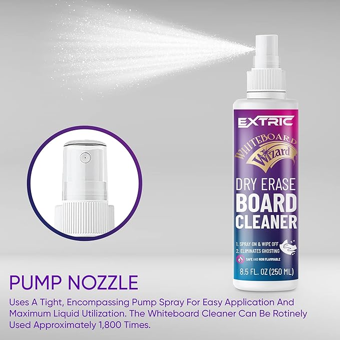 EXTRIC Whiteboard Cleaner 8.5 Ounces White Board Cleaning Spray, Dry Erase Board Cleaner 2 Pack Dry Erase Cleaner
