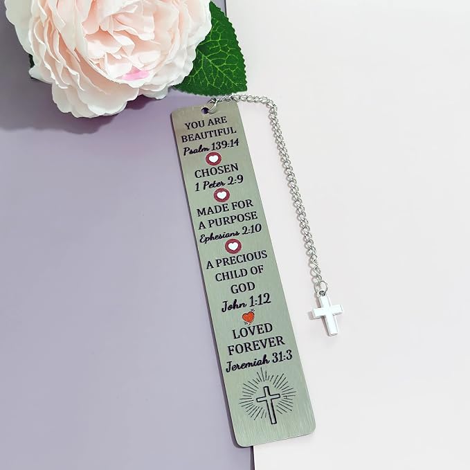 Inspirational Bookmarks Christian Bible Verse Daughter Bookmarker Encourage Gifts Women Go to University Keepsake Baptism Religious Church Birthday Graduate Appreciate Present You are Beautiful Loved