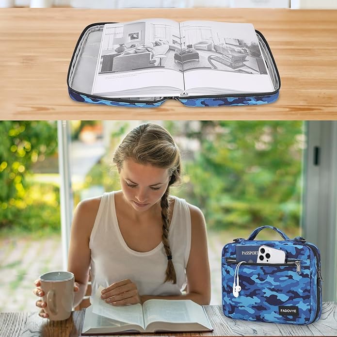 Bible Cover Case for Women Large Bible Cover for Girls Bible Study Supplies Accessories with Handle and Shoulder Strap | Durable