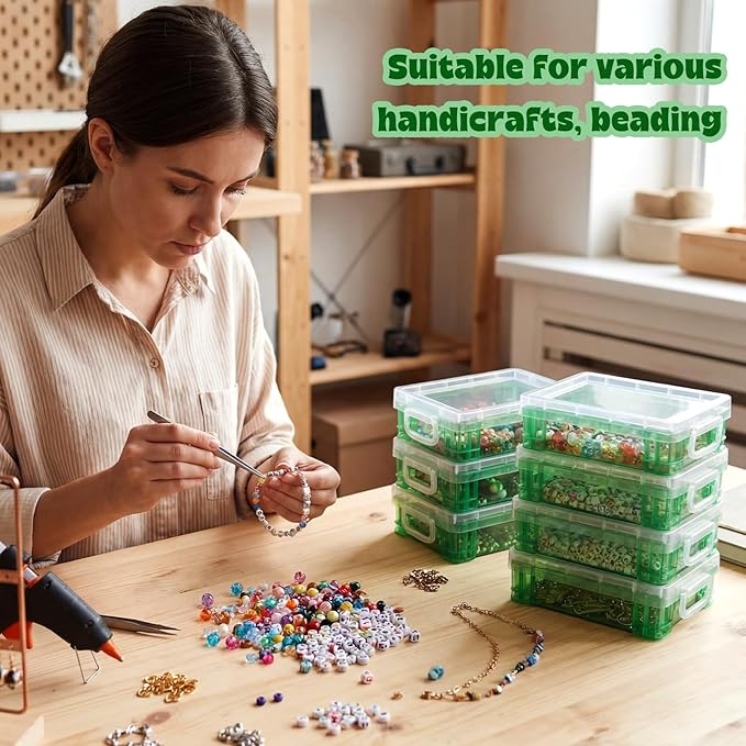 Suzile 40 Pcs Plastic Crayon Boxes Holds 24 Crayon with Snap Lid Storage Container Clear Stackable Case for School Office Classroom Supplies Pen Pencil Craft(Turquoise)