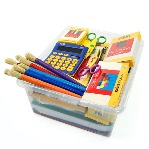 School Smart Sturdy Plastic Storage Tray, Multifunctional Design for Classroom, Home, and More, Letter Size, Blue