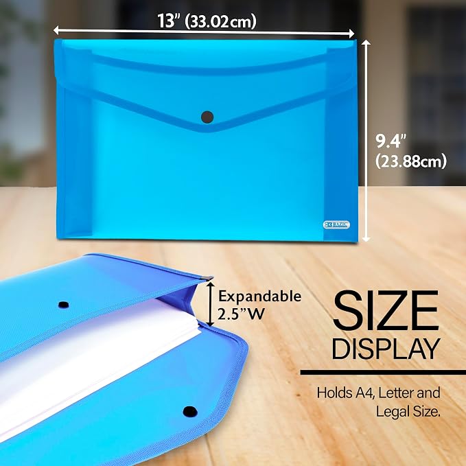 BAZIC Products V-Flap A4/Letter Size Document Holder, for Documents Office School, Case of 72