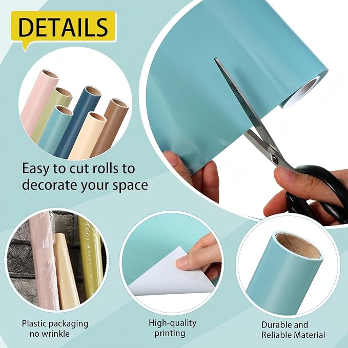 Skyygemm 6 Rolls Bulletin Board Paper Fade Resistant Colored Bulletin Board Paper Roll Bulk for Art Decor Drawing Craft Painting(4 x 24 ft,Boho)
