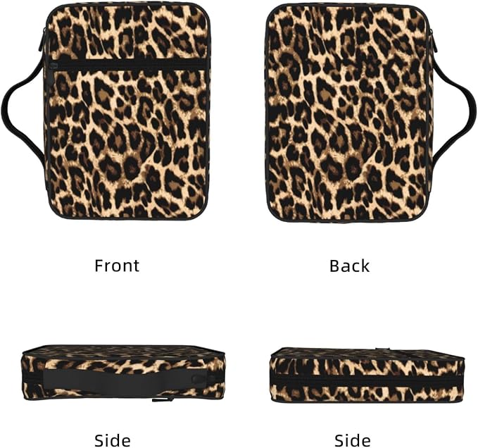 Abstract Leopard Skin Leopard Print Bible Cover Case Carrying Book Protector Case Bible Study Supplies Accessories Holder Case Christian Gift for Women Men