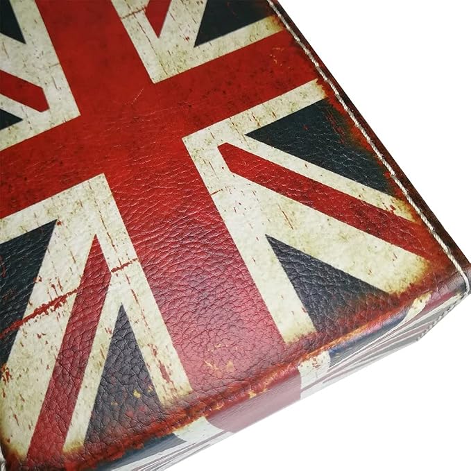 DreamsEden Vintage Pen Pencil Holder Cup Retro Pattern Desk Organizer for Home Office Bedroom (Union Jack Flag Square)