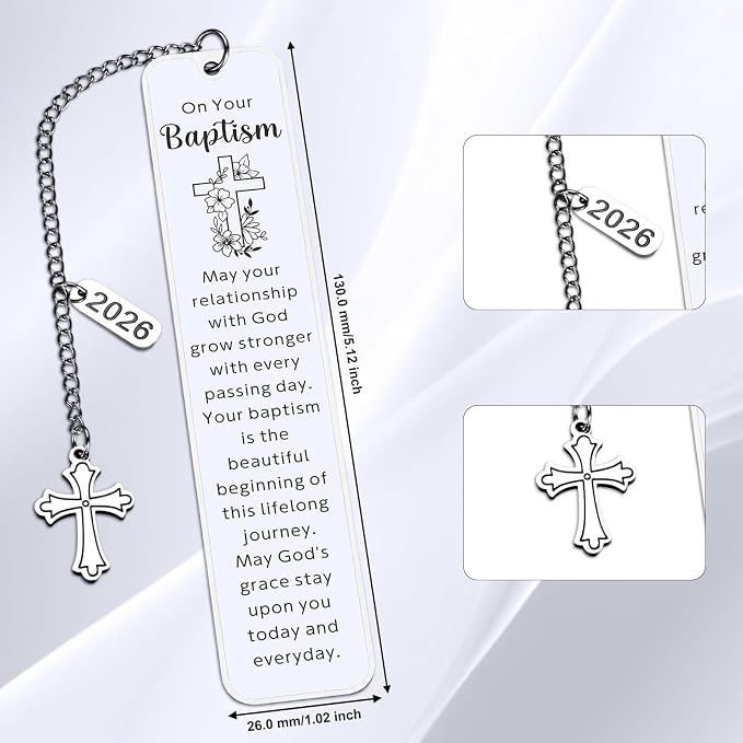 Adult Baptism Gift for Women Men, Catholic Baptism Gifts for Girls Boys, Christening Gifts for Goddaughter Godson Godchild, Bible Bookmarks