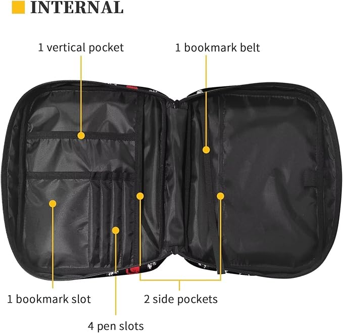 Suobstales Baseball American Flag Bible Covers for Women Men Bible Case Bible Bag Tote Book Carrying Case Bible Accessories with Handle and Zippered Pocket