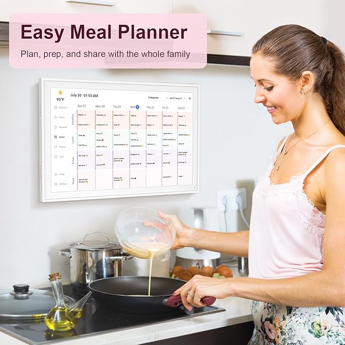 Digital Calendar, Smart WiFi Electronic Calendar&Chore Chart, IPS Touch Screen HD Display for Family Schedules, Share Moments Instantly from Anywhere