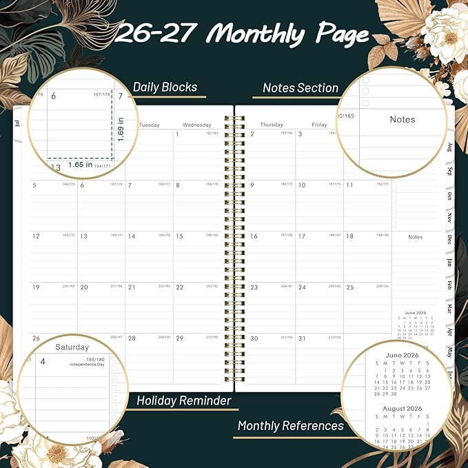 2026-2027 Planner - 9" x 11", 2026-2027 Weekly & Monthly Planner, JUL.2026 - JUN.2027, Large Academic Calendar with Sturdy Cover, Premium Paper, Twin-wire Binding, Monthly Tabs